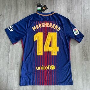 NWT 2017 FC Barcelona Javier Mascherano Nike Home Jersey Men’s Size XL